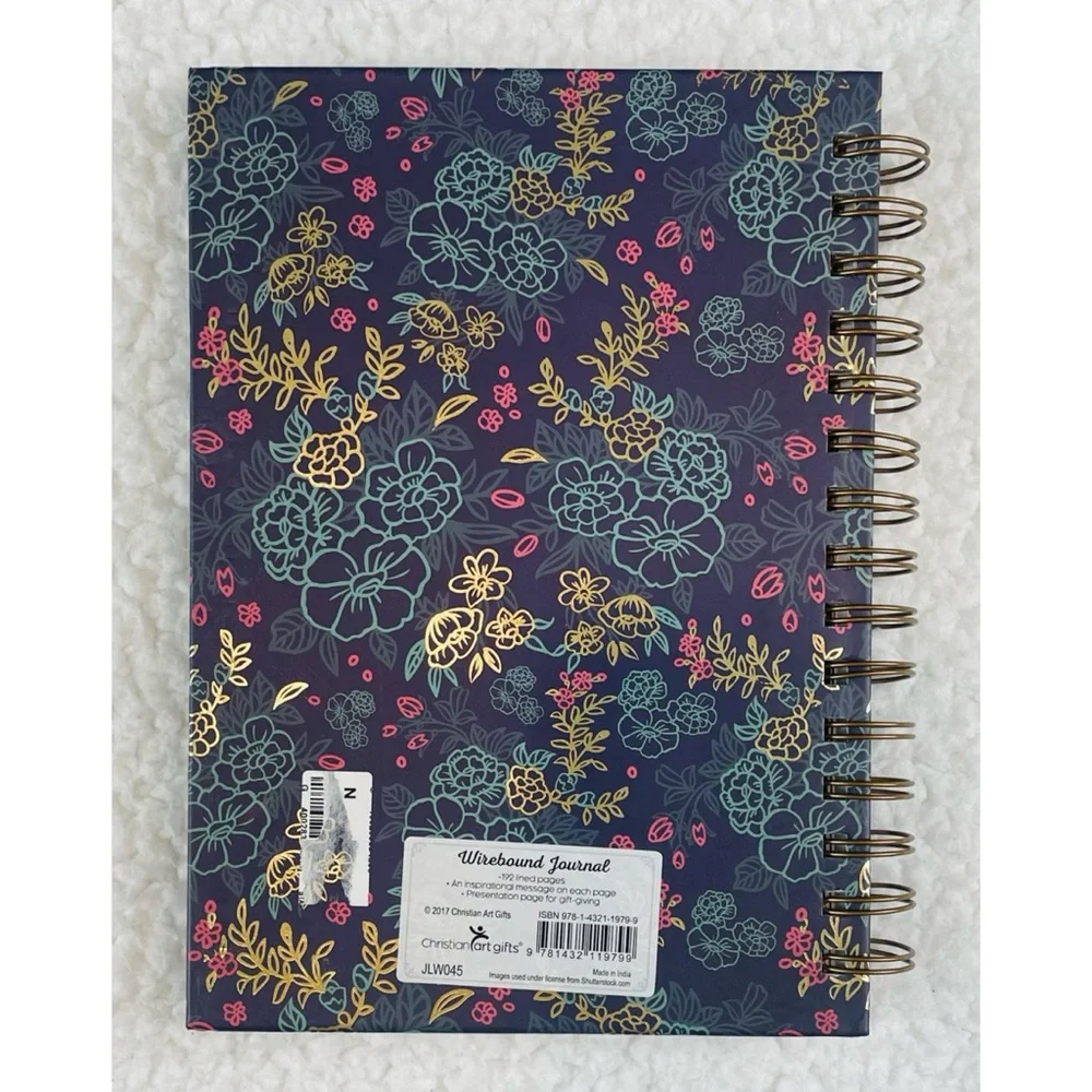 (NWT) CHRISTIAN ART GIFTS • Floral Inspirational Quote Spiral Lined Notebook